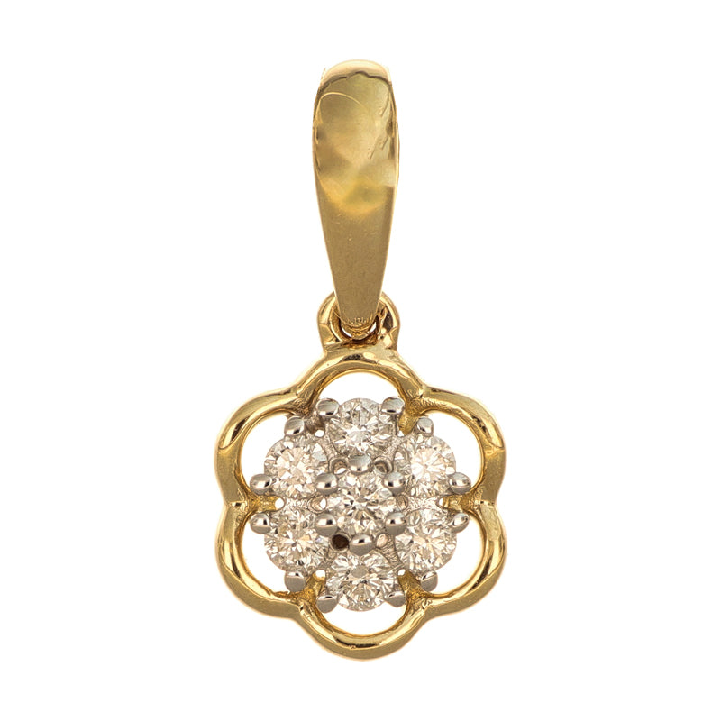 Ohrstecker Blume Gelbgold | 7 Brillanten 0,08ct H/si Echtgold
