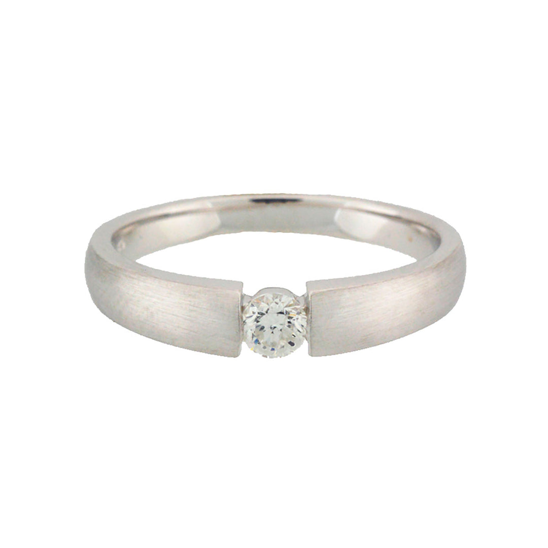 Solitär Ring Weißgold | 1 Brillant 0,20ct H/P1 mattiert