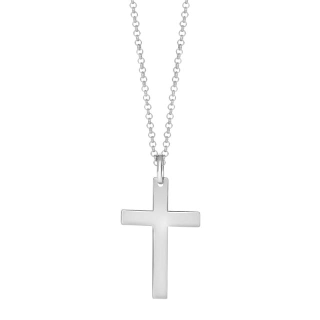 SON Halskette Herren Edelstahl mit Kreuz 60cm