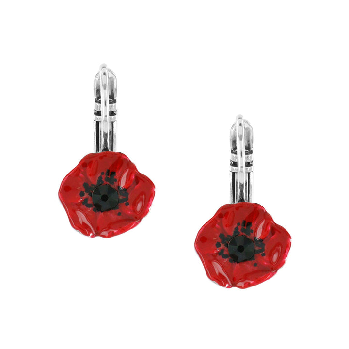 Taratata Ohrringe Joli Coquelicot – Bunte Mohnblumen-Ohrringe mit Strasssteinen