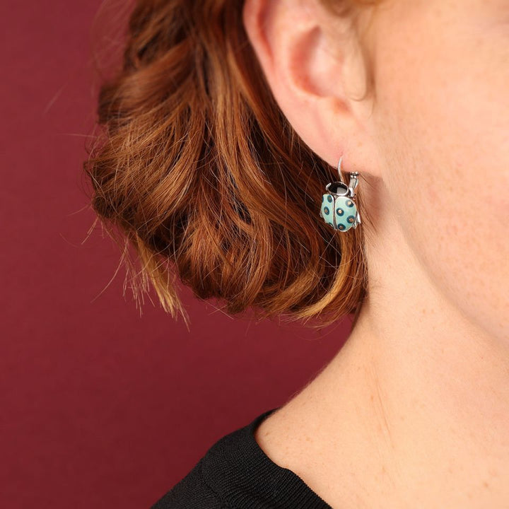Taratata Ohrhänger Cox Blau - Modeschmuck mit Harz & Gold-Optik