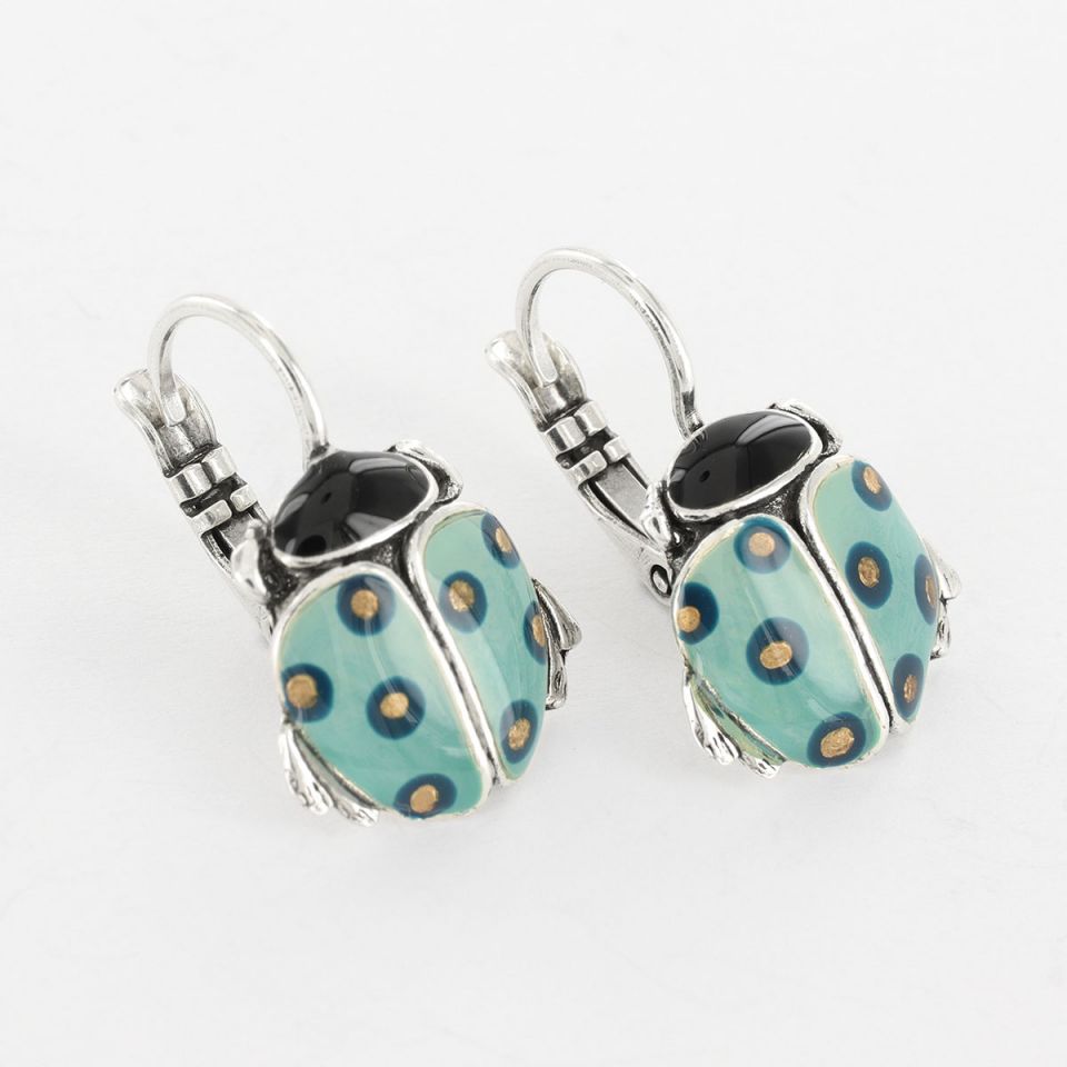 Taratata Ohrhänger Cox Blau - Modeschmuck mit Harz & Gold-Optik