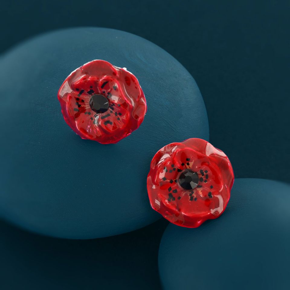 Taratata Ohrstecker Coquelicot - Modeschmuck Mohnblume