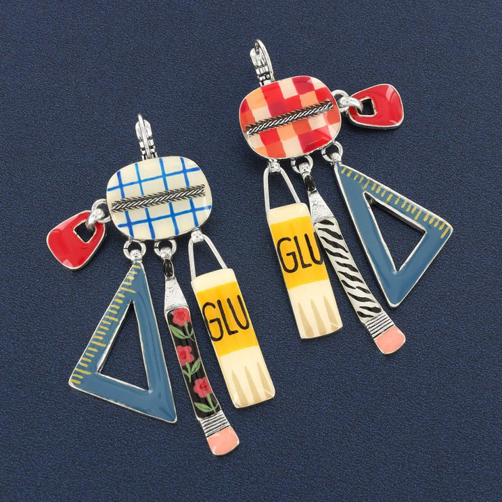 Taratata Ohrhänger Gomme – Bunte Statement-Ohrringe mit handgemalten Mustern