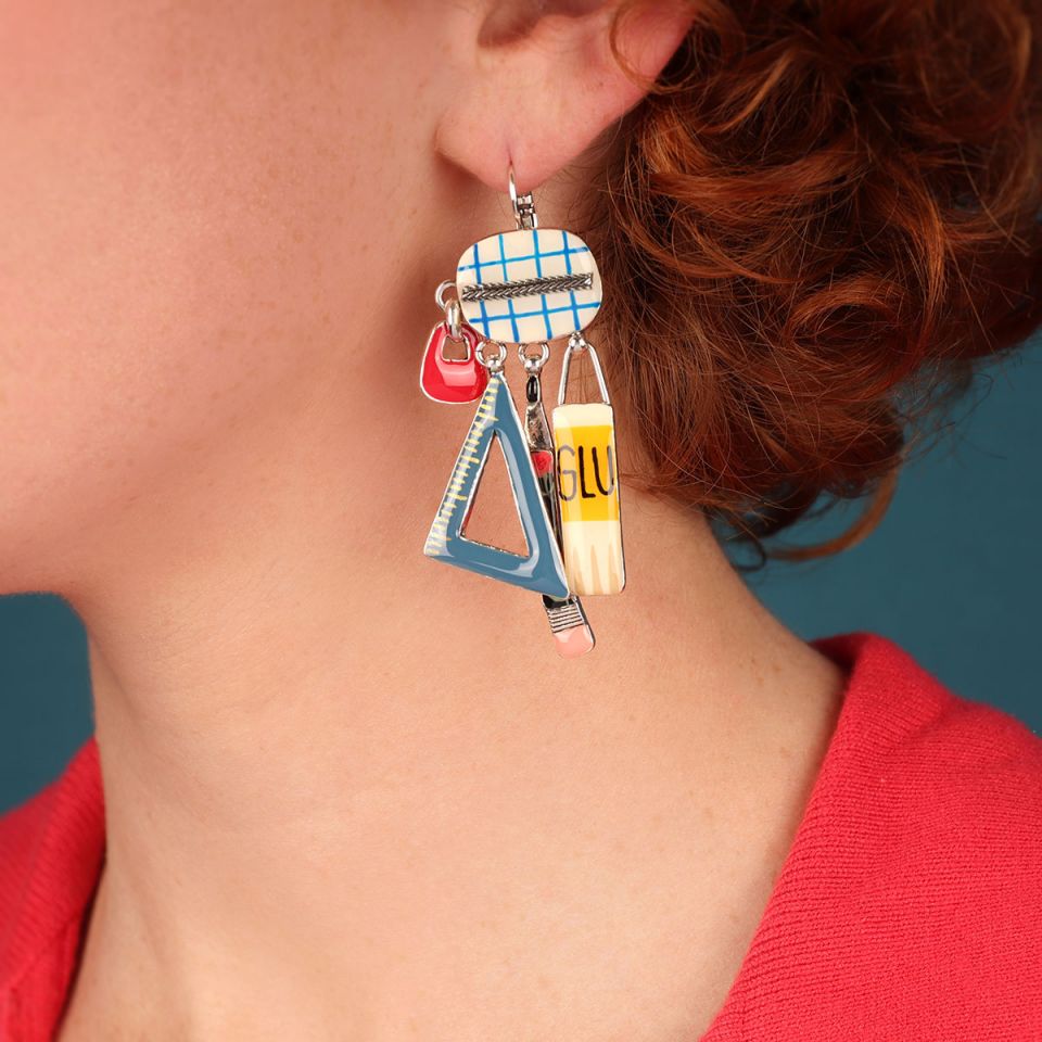 Taratata Ohrhänger Gomme – Bunte Statement-Ohrringe mit handgemalten Mustern