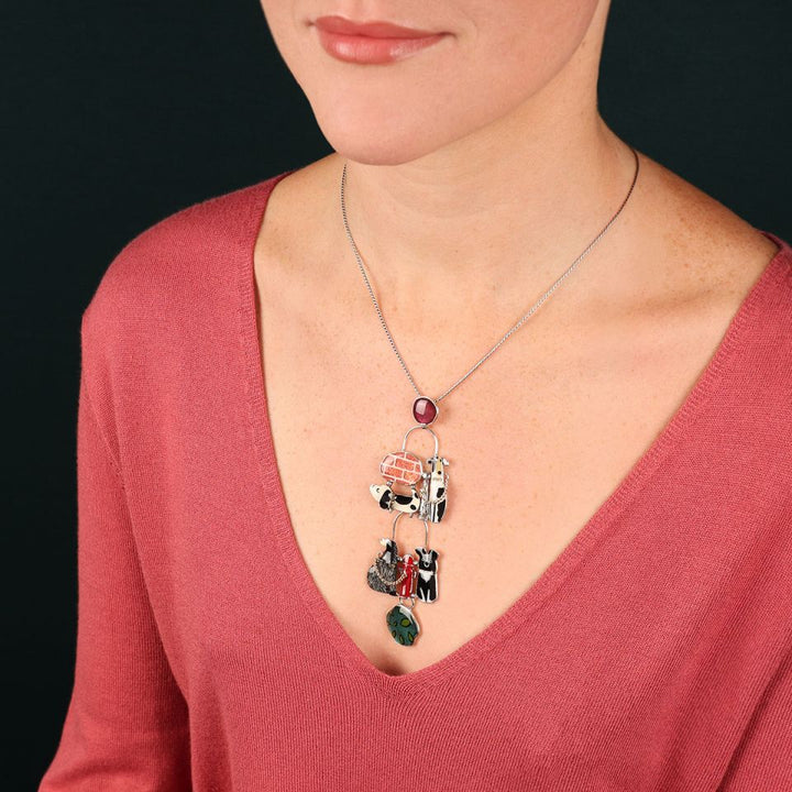 Taratata Halskette Pas Bouger! – Bunte Statement-Kette mit handgemalten Mustern