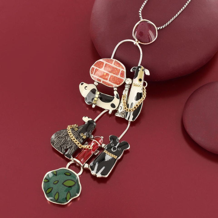 Taratata Halskette Pas Bouger! – Bunte Statement-Kette mit handgemalten Mustern