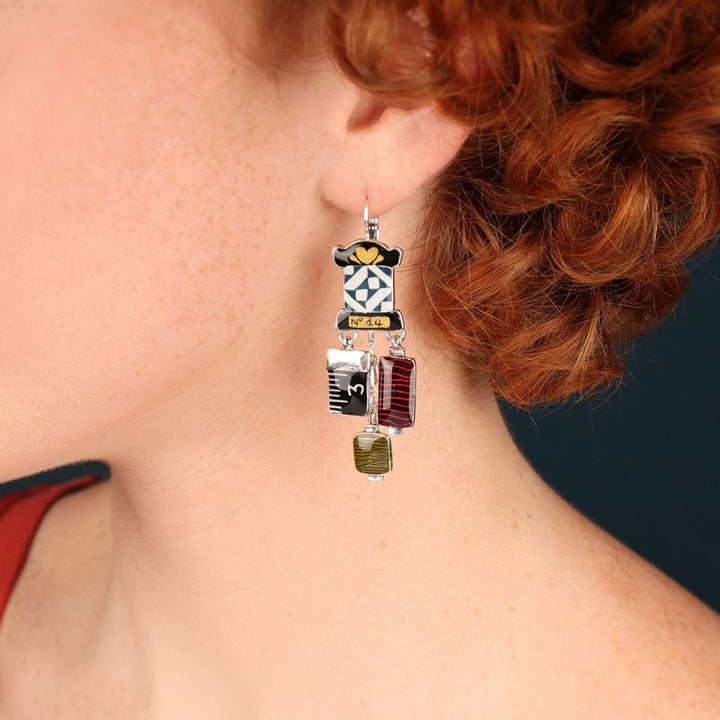 Taratata Ohrhänger Ruban – Bunte Statement-Ohrringe mit handgemalten Mustern