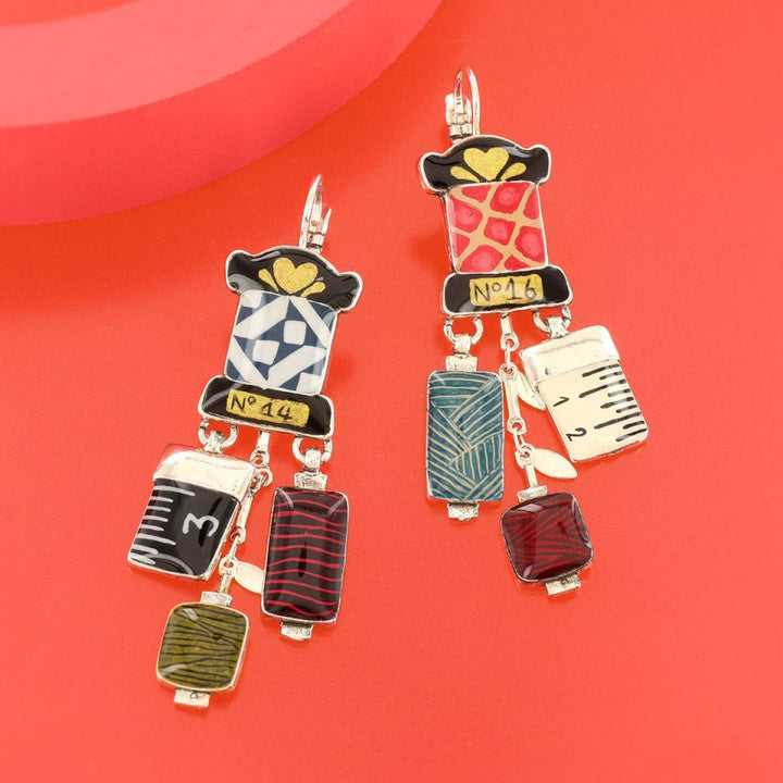 Taratata Ohrhänger Ruban – Bunte Statement-Ohrringe mit handgemalten Mustern