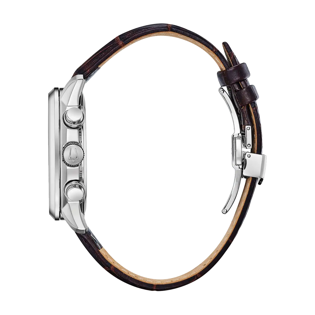 Bulova Sutton 96B309 Chronograph - Herrenuhr mit Großdatum & Lederarmband