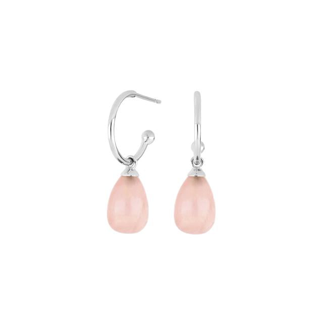 Ohrringe SWEET52 Sterlingsilber, 15 mm, Rosenquarz