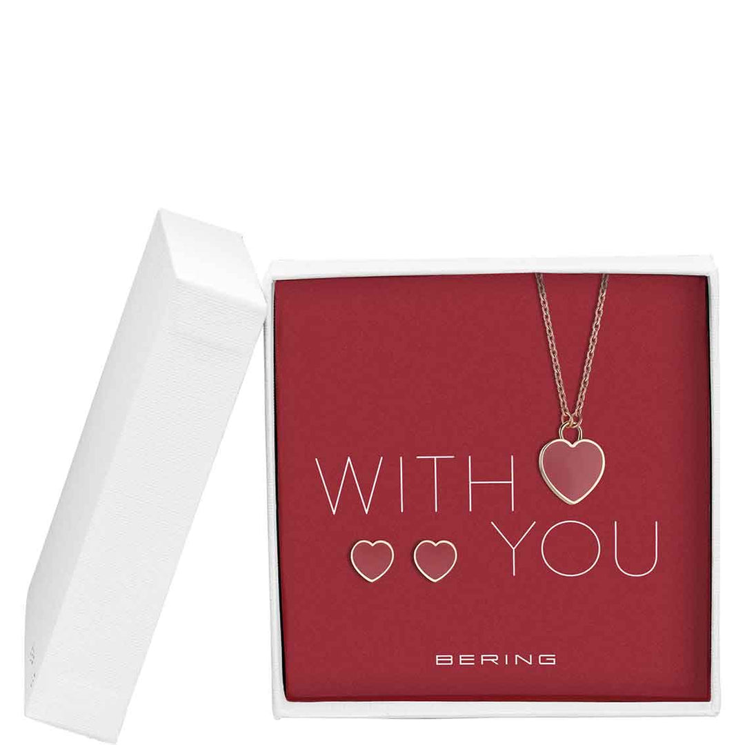 Bering Arctic Symphony Schmuckset 431-715 - Rosé gold glänzend | Halskette & Ohrringe