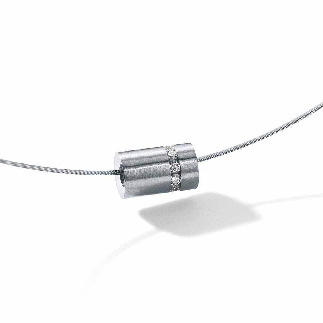 Humphrey Diamantcollier Zylinder 5x8 mm Edelstahl - My Fine Jewellery