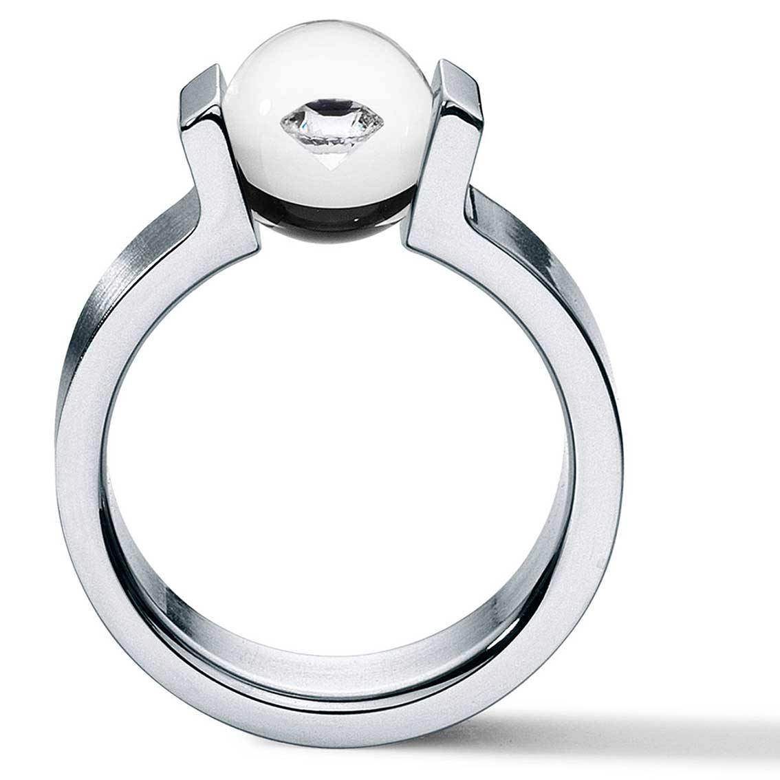 Humphrey Ring DIG VICTORY Edelstahl 7 mm, Kugel 8 mm - My Fine Jewellery