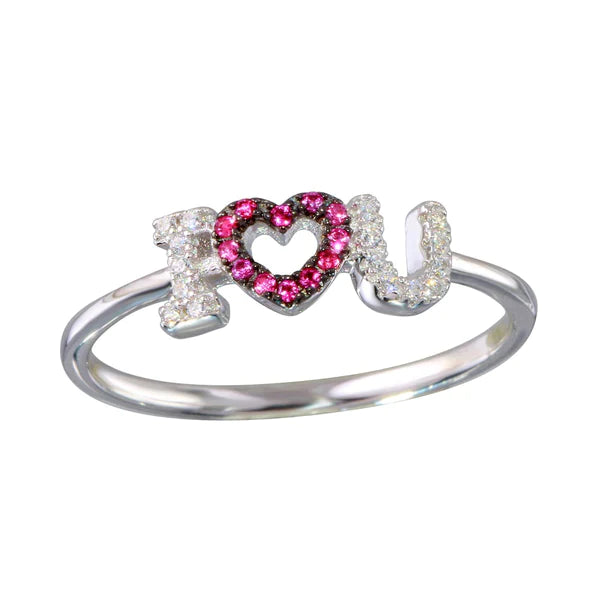 Ring I Heart U Zirkonia | 925 Sterlingsilber rhodiniert