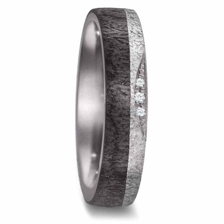 Teno Eheringe Tantal, Carbon, Diamant 0,018 ct - My Fine Jewellery