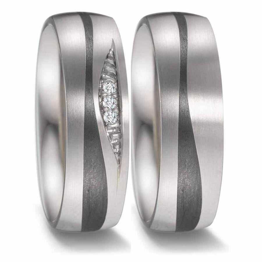 Titanfactory Eheringe Titan/Carbon - My Fine Jewellery