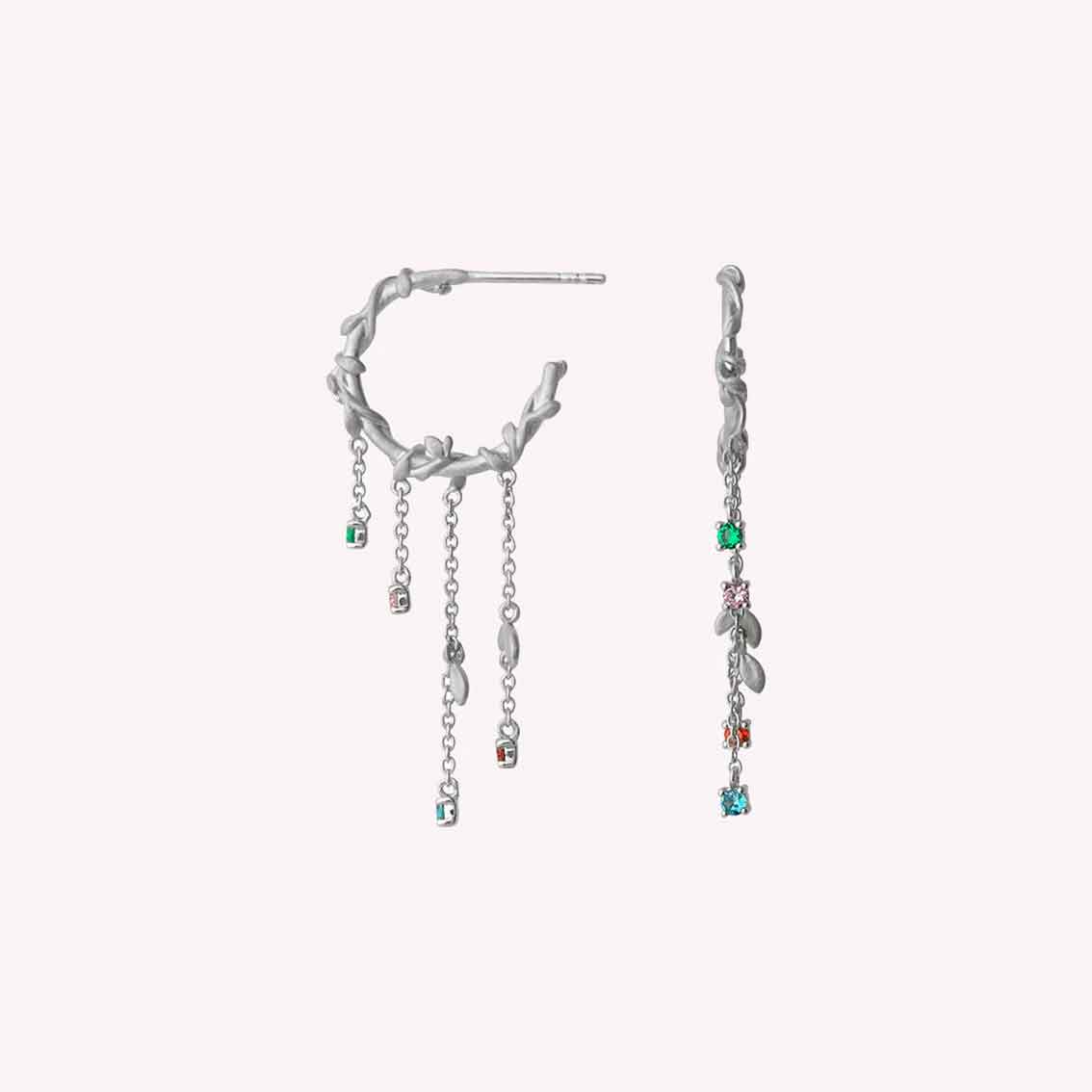 byBiehl Jungle Ivy Hoops mini colors Sterlingsilber Zirkonia bunt