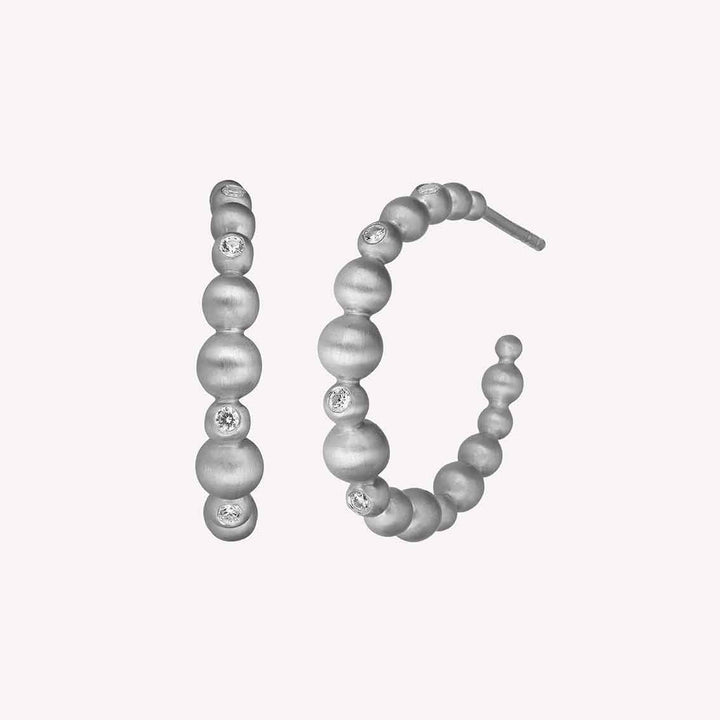 Ohrringe "Pebbles Hoops" Sterlingsilber, Zirkonia