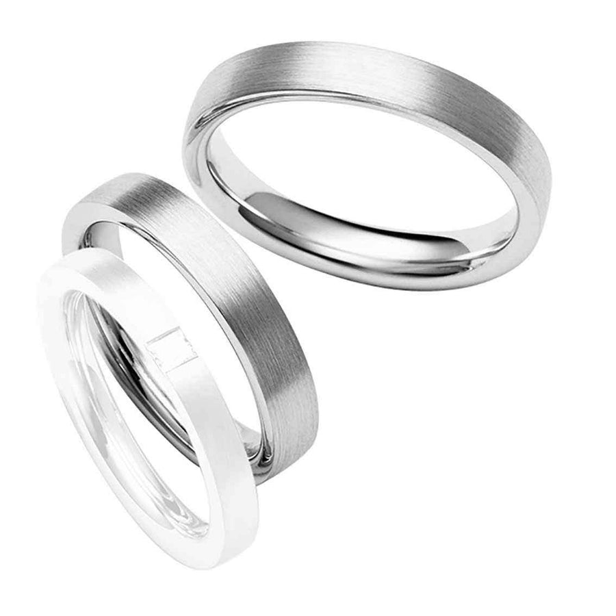 Eheringe Set, 4 mm, Weißgold - My Fine Jewellery