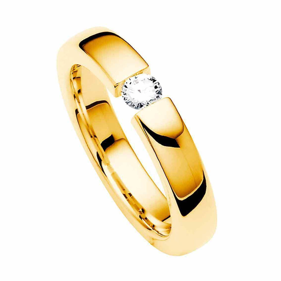 Damenring, 4 mm, Gelbgold, Brillant - My Fine Jewellery