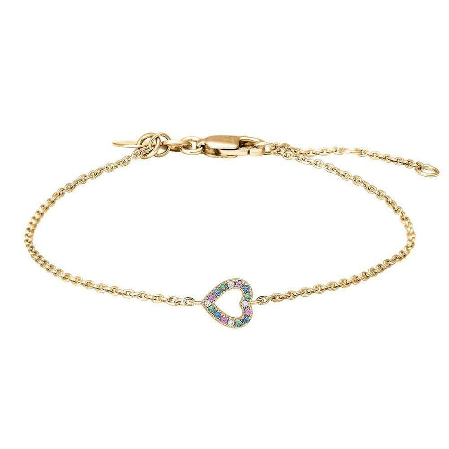 Vergoldetes Armband FANANOR 5mm 17+3cm, Sterlingsilber, Zirkonia bunt - My Fine Jewellery