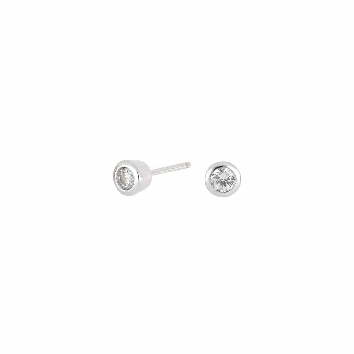 Rhodinierte Ohrstecker HANNANOR 3 mm Silber - My Fine Jewellery