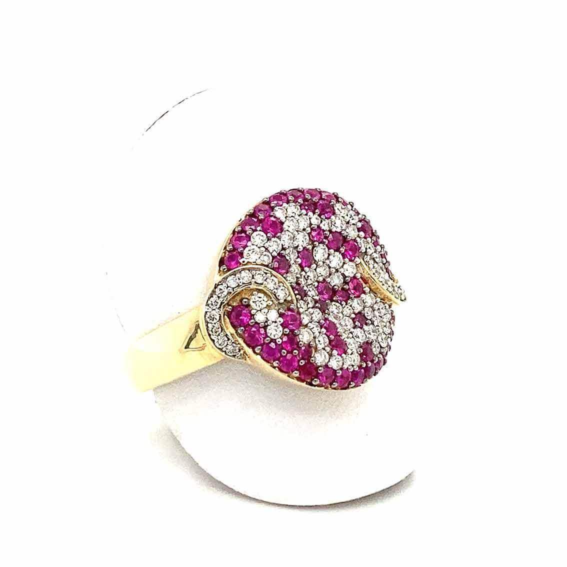 Damenring, Brillant, Rubin, 585 GG - My Fine Jewellery