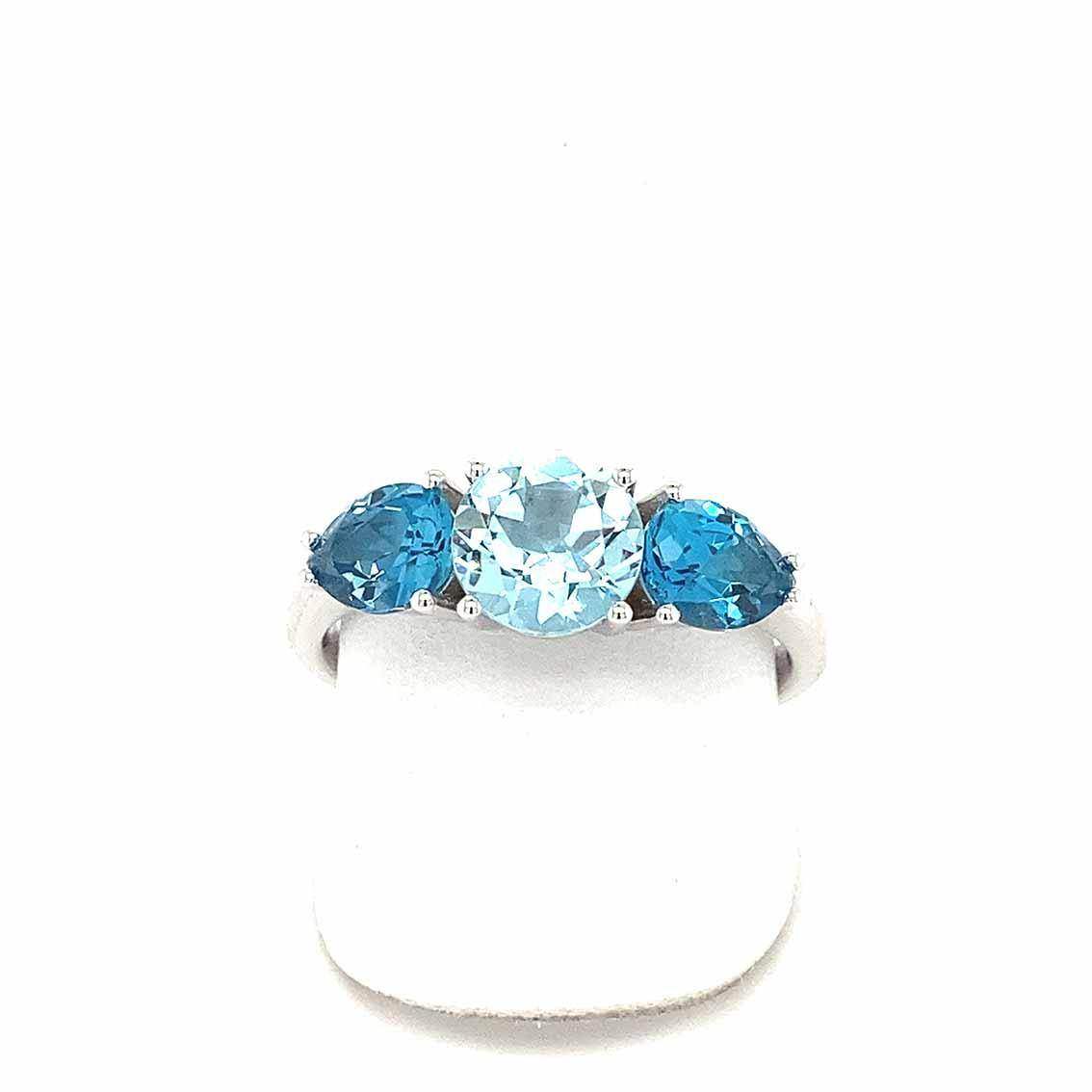 Damenring, 585 Weißgold, Topas - My Fine Jewellery