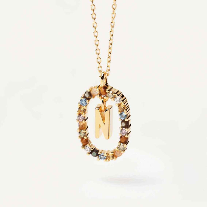 Halskette N Buchstabe, Sterlingsilber vergoldet - My Fine Jewellery