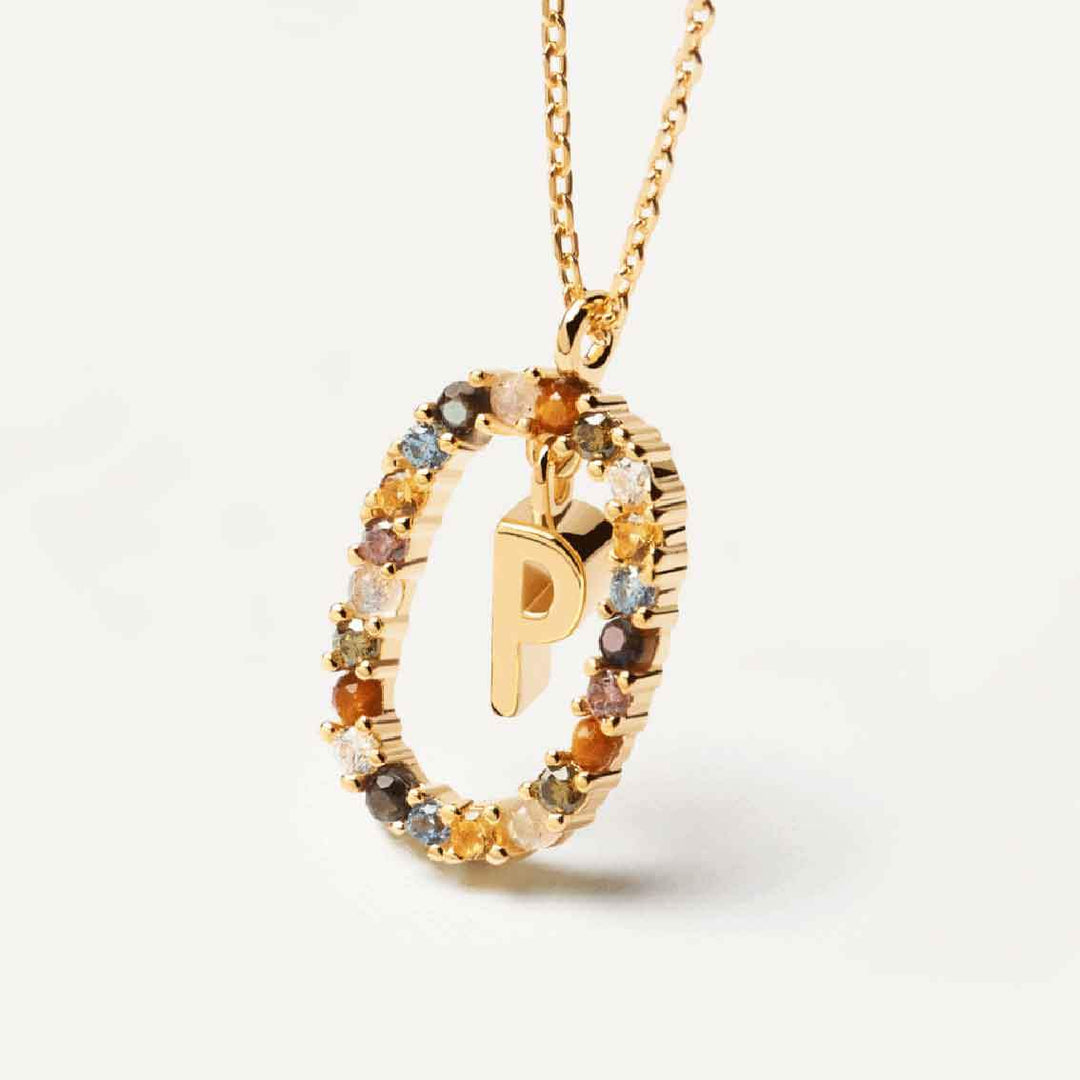 Halskette P Buchstabe, Sterlingsilber vergoldet - My Fine Jewellery