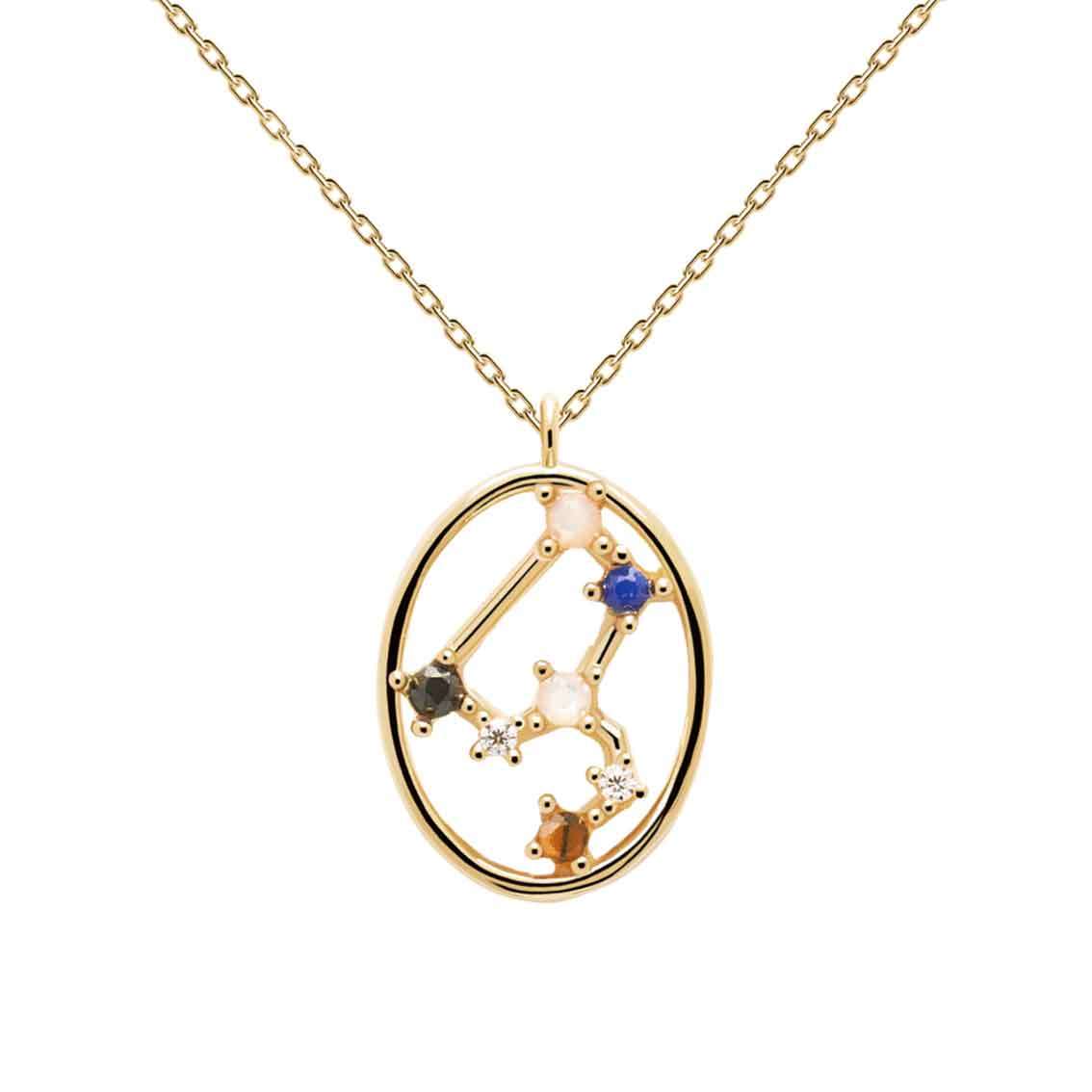 Halskette Löwe, Sterlingsilber vergoldet, Tierkreiszeichen - My Fine Jewellery