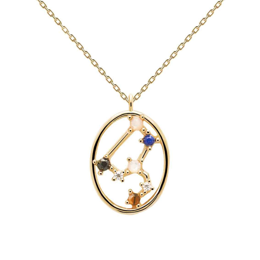 Halskette Löwe, Sterlingsilber vergoldet, Tierkreiszeichen - My Fine Jewellery